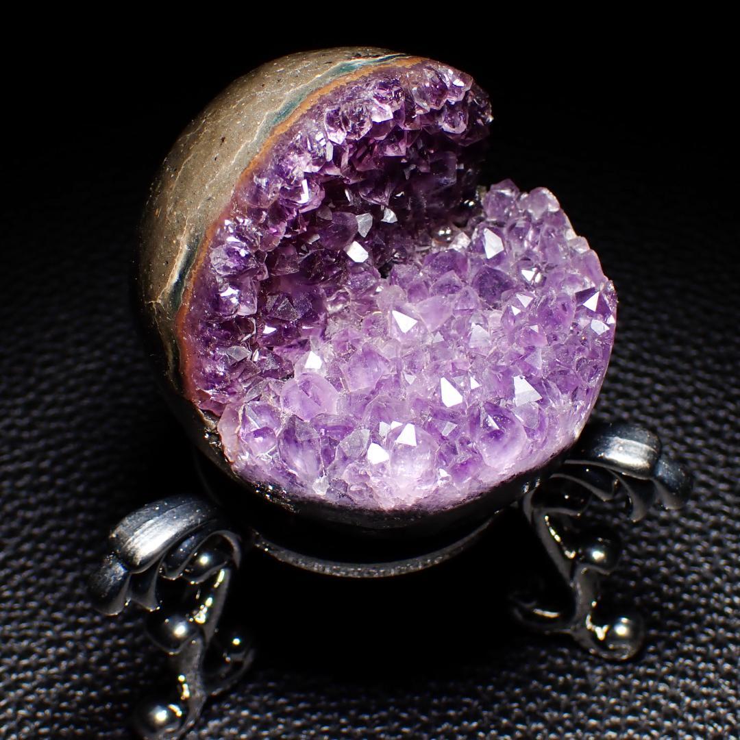 天然石 紫水晶 笑口 3 アメジストドーム 原石 ジオード 結晶 パワーストーン