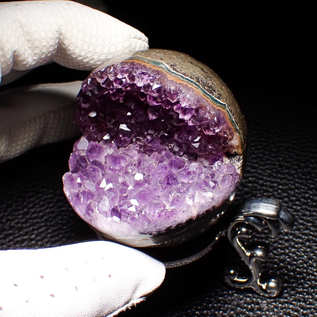 天然石 紫水晶 笑口 3 アメジストドーム 原石 ジオード 結晶 パワーストーン