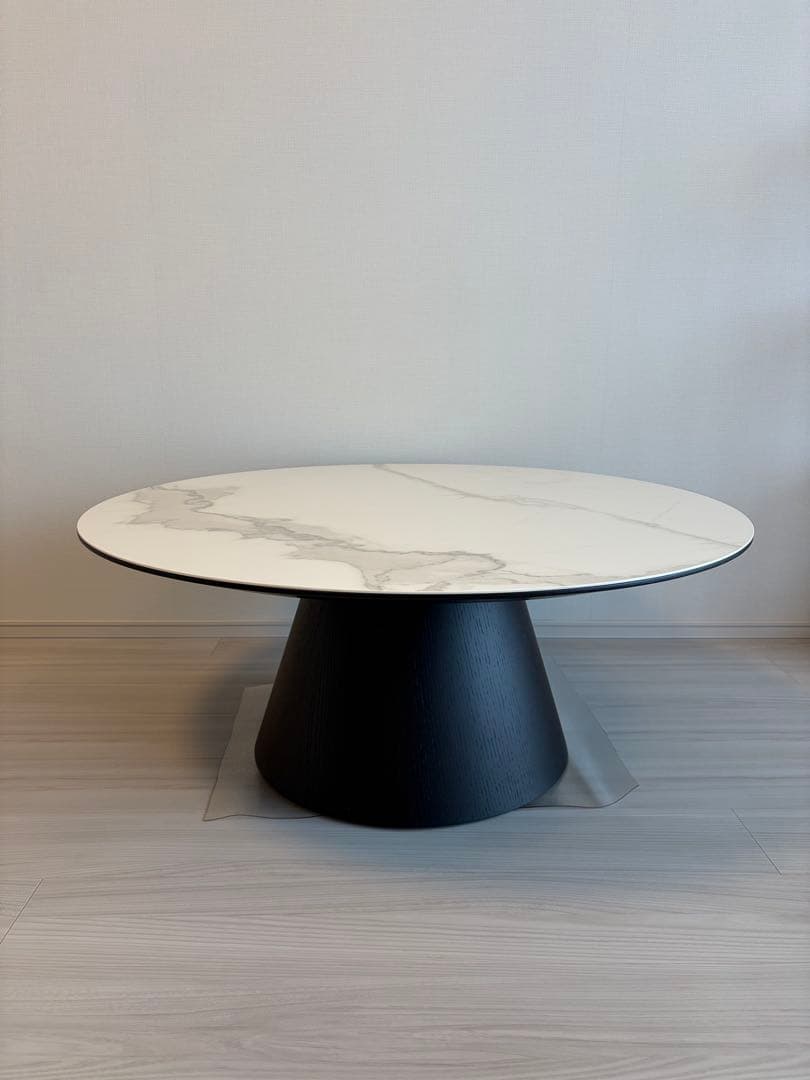 【美品】アルモニア PIANE センターテーブル ブラック ホワイトセラミック