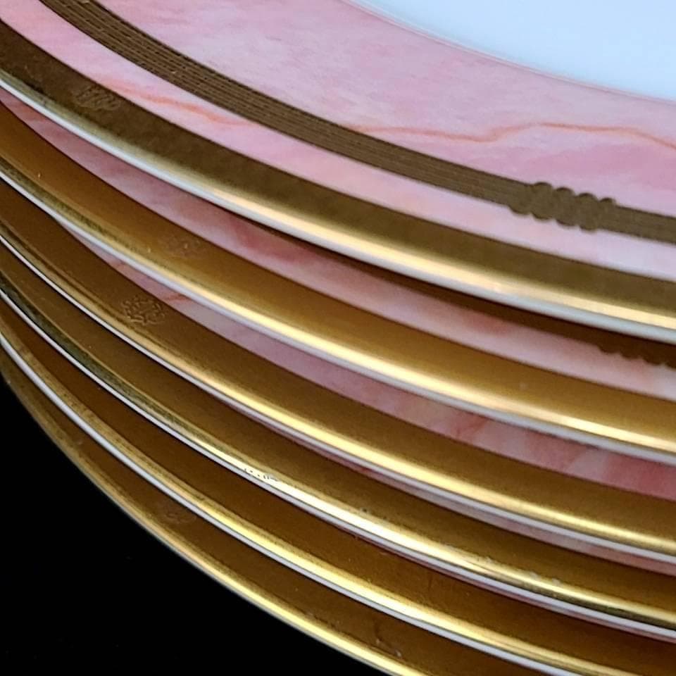 /良品/Dior　マーブルローズ　ディナープレート　6枚　大皿 1