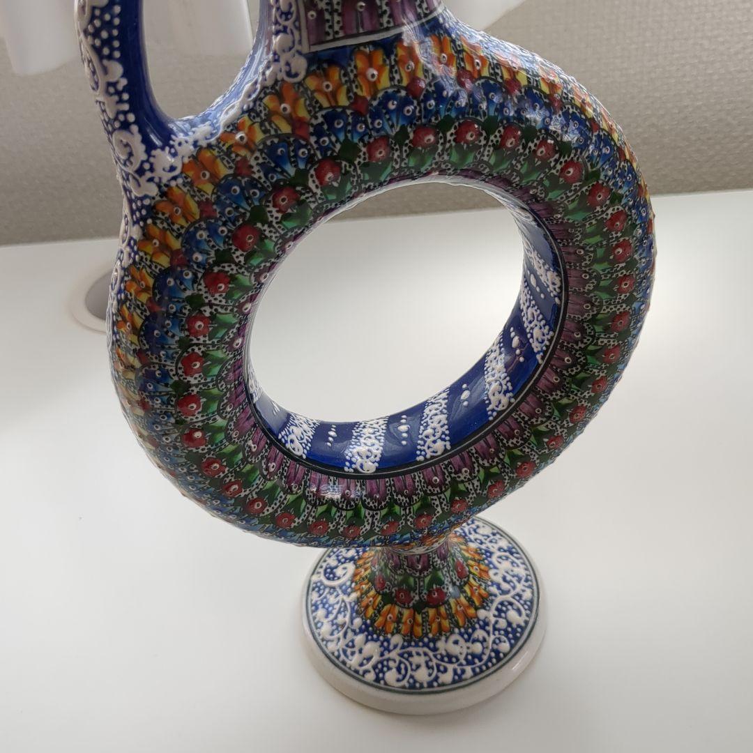 トルコ【カッパドキア】 陶器デキャンタとワイングラスセット