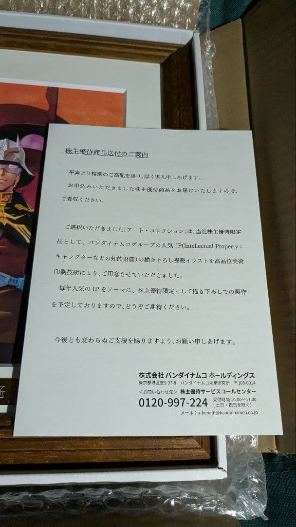 も*ち様 シャア・アズナブル　バンナム　バンダイナムコ株主優待　アートコレクショ