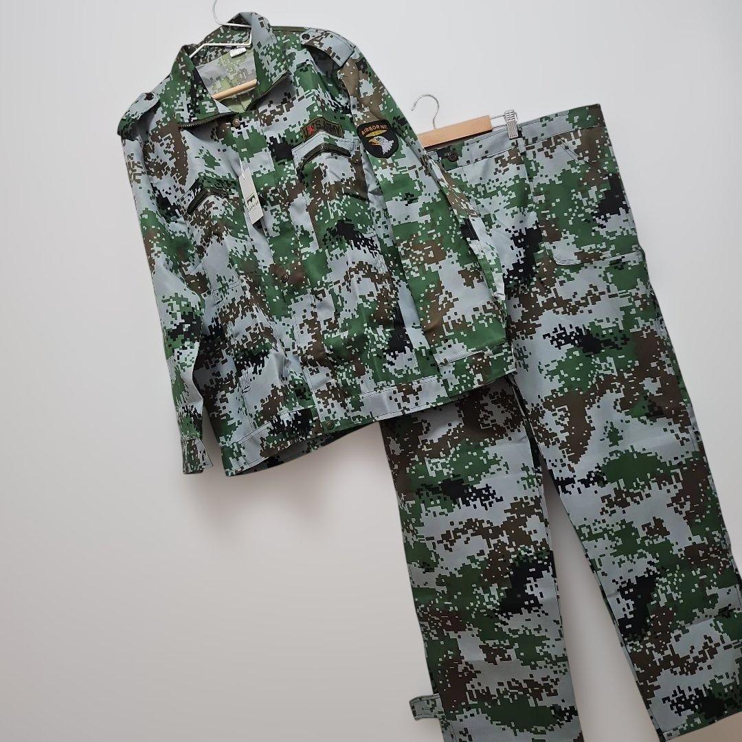新品、未使用メンズ【4L】迷彩柄ビックサイズ大きめ上下セットジャケットズボン