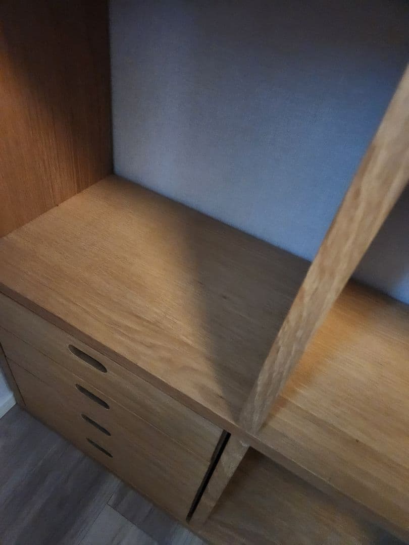 無印良品 スタッキングシェルフ 5段×2列 オーク材 4段引き出し×1付