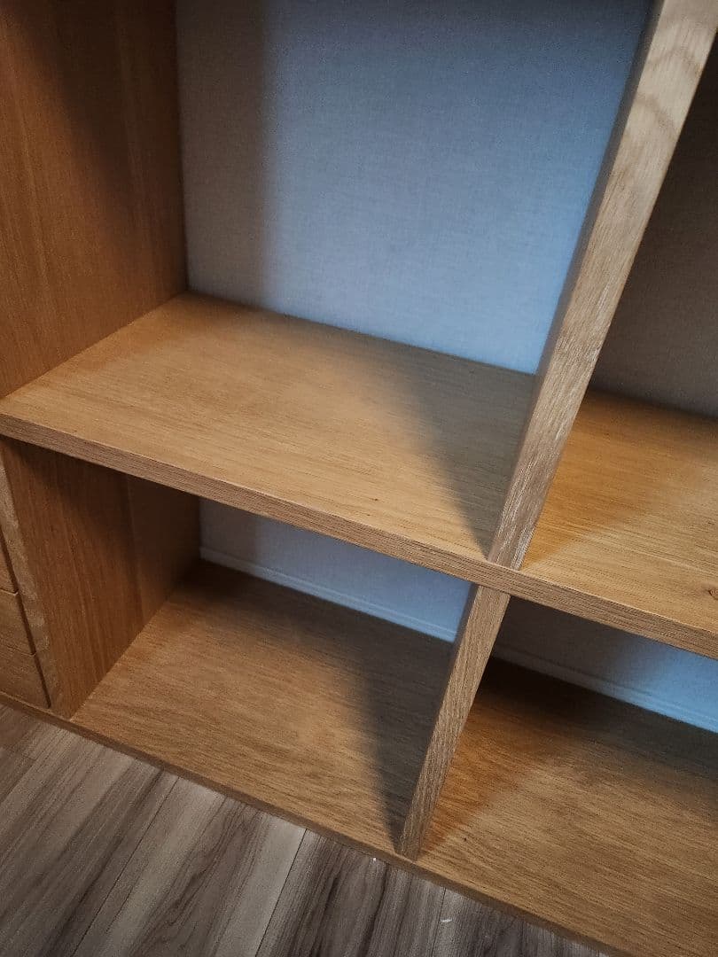 無印良品 スタッキングシェルフ 5段×2列 オーク材 4段引き出し×1付