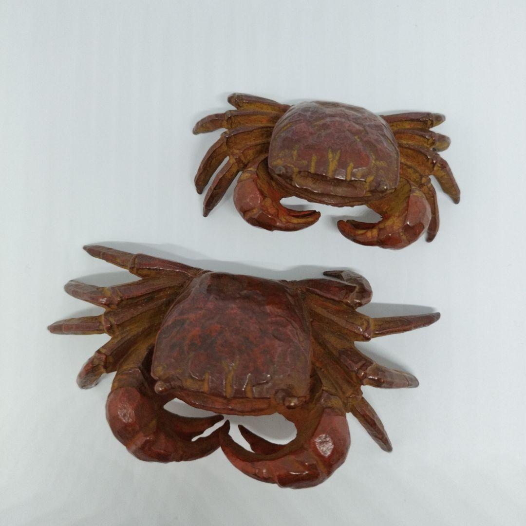 横行千里 宮本理三郎作 蟹 一対 ブロンズ 置物 箱付き