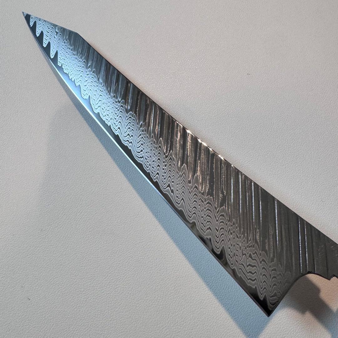 切付牛刀 240mm ダマスカス 刀身（柄なし）反りの剣型