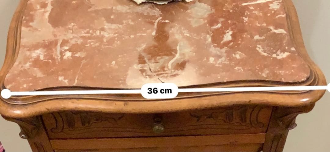 フランス　天板大理石アンティークラック