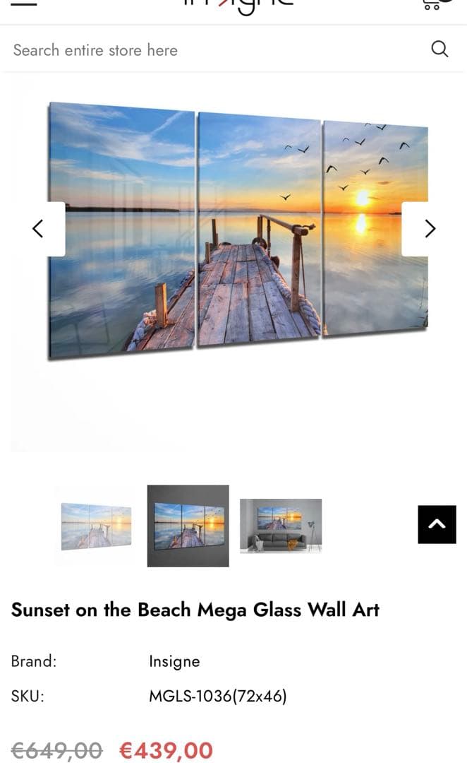 新品　ガラス　壁掛け　アートパネル ポスター　3PCSセット 自然風景　絵画