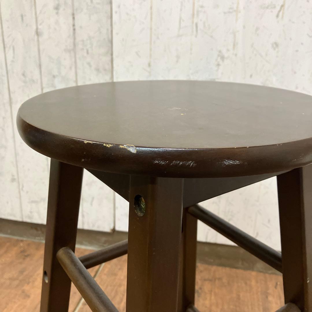 A-2 昭和レトロ 木製 バースツール ハイチェア スツール 椅子 丸椅子 イス