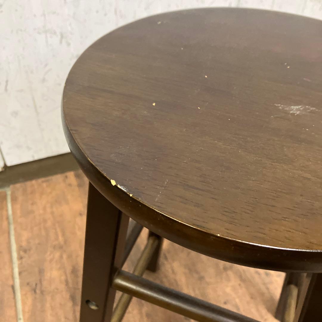 A-2 昭和レトロ 木製 バースツール ハイチェア スツール 椅子 丸椅子 イス