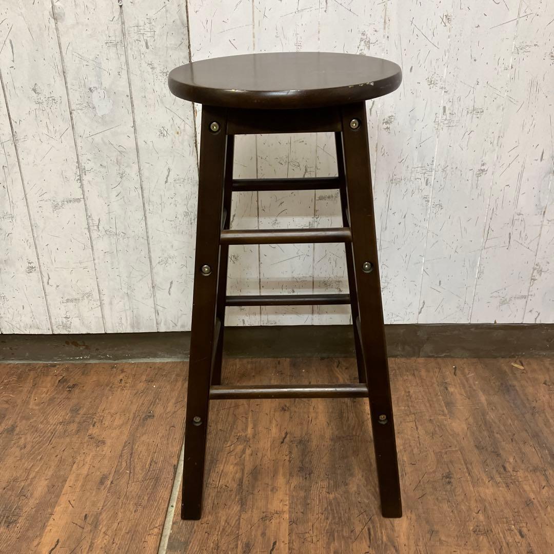 A-2 昭和レトロ 木製 バースツール ハイチェア スツール 椅子 丸椅子 イス