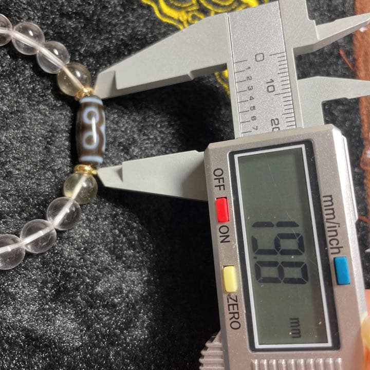 リビアングラス　天然石　ブレスレット  　グリーンターラ　三眼天珠