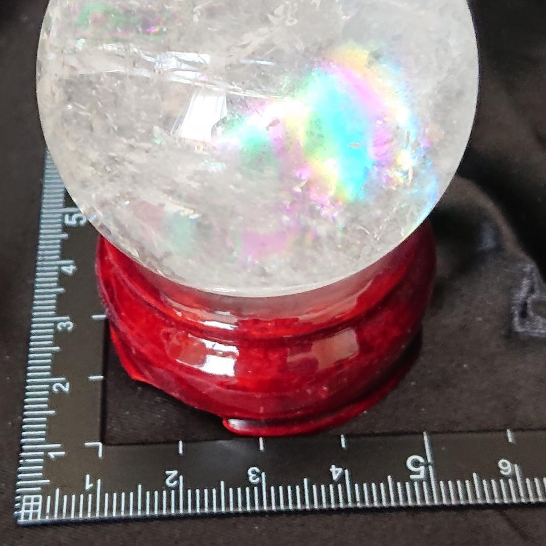 水晶玉　天然石　天然石レインボー虹色水晶丸玉　観賞石　パワーストーン　新品未使用