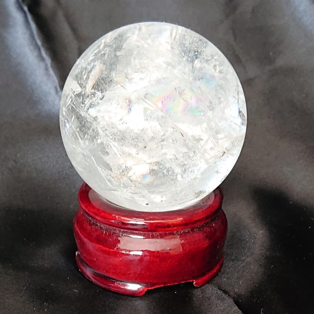 水晶玉　天然石　天然石レインボー虹色水晶丸玉　観賞石　パワーストーン　新品未使用