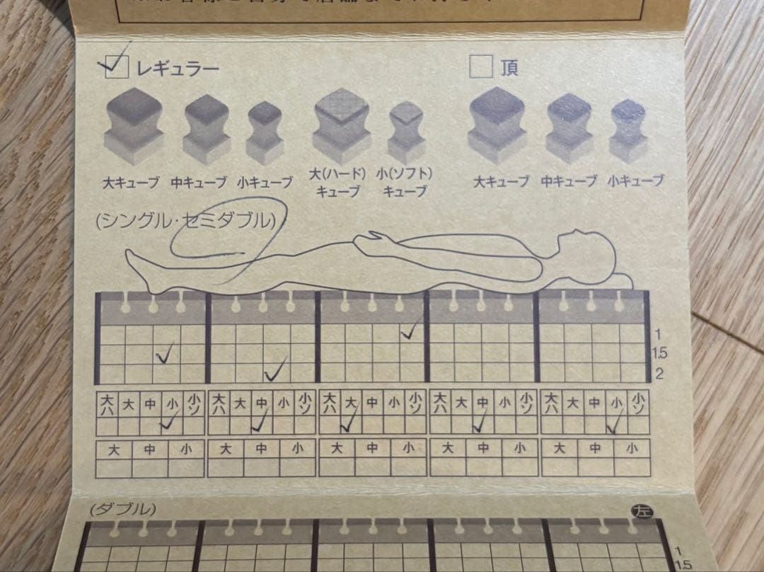 じぶん敷きふとん/じぶんまくら正規店購入オーダーメイド/マットレスセミダブル