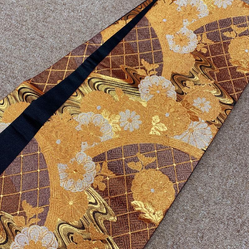 512ag40◎七五三 七歳 女児 アンティーク着物&袋帯 レトロ オレンジ◎