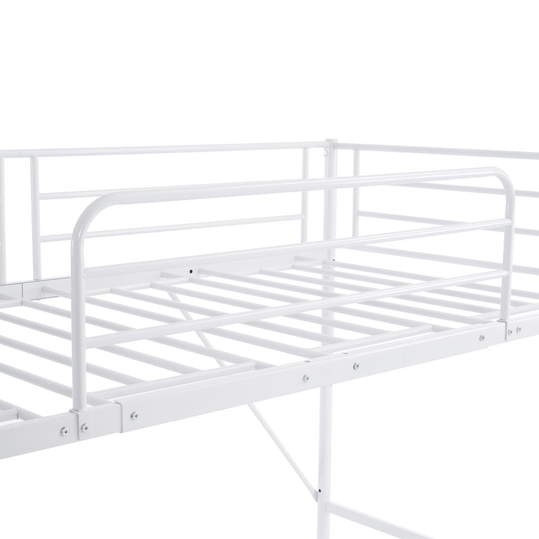 【ホワイト】ロフトベッド パイプベッド シングル ベッド 収納 スチール製