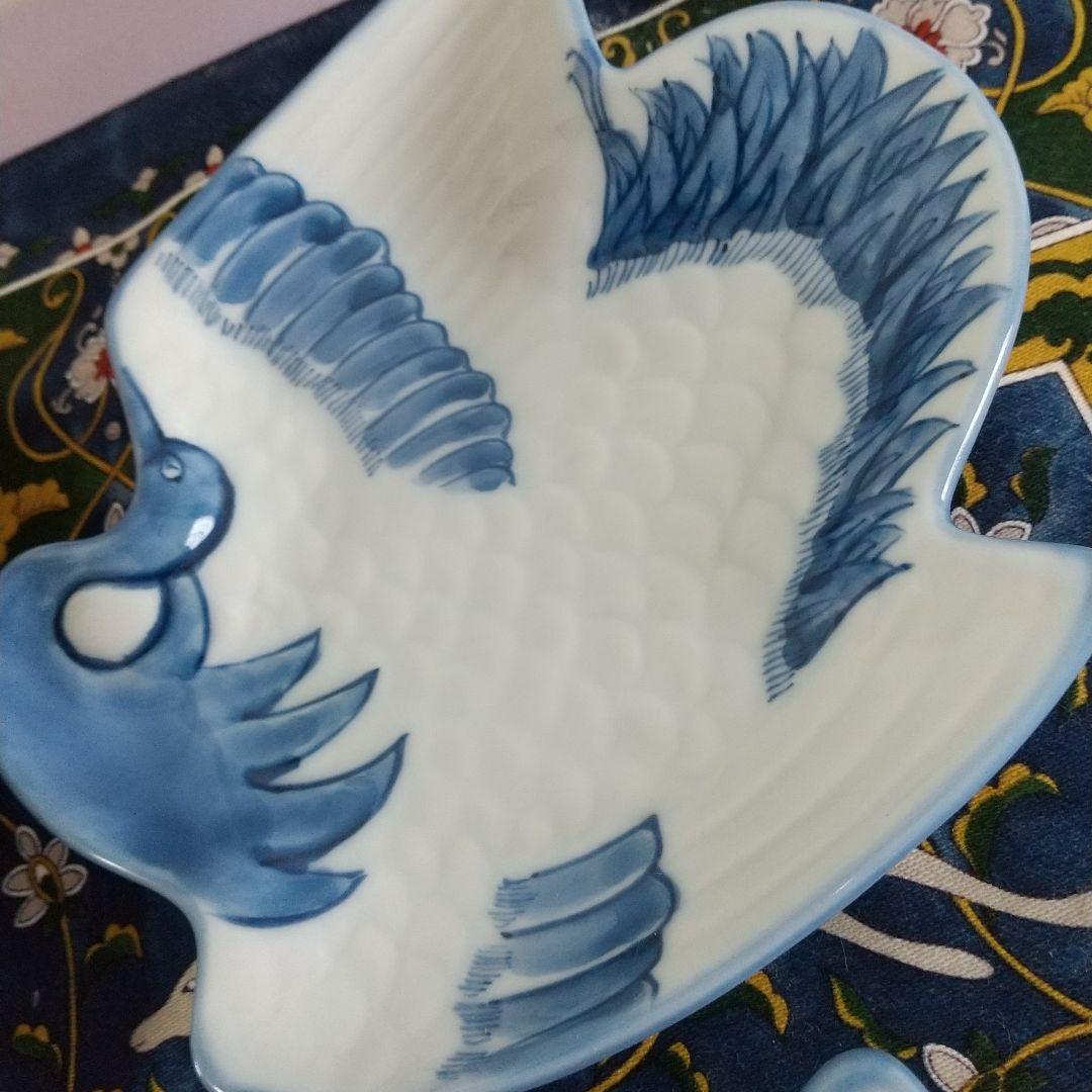 源右衛門⭐️染付鶴形 銘々皿 五枚組