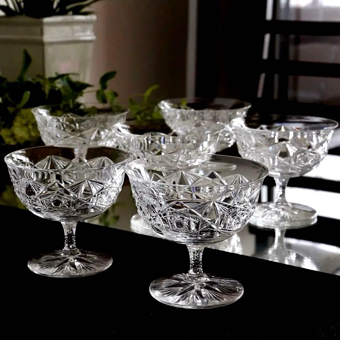 希少★オールドバカラ ラグニー★ラニー シャンパンクープ グラス 6脚セット美品