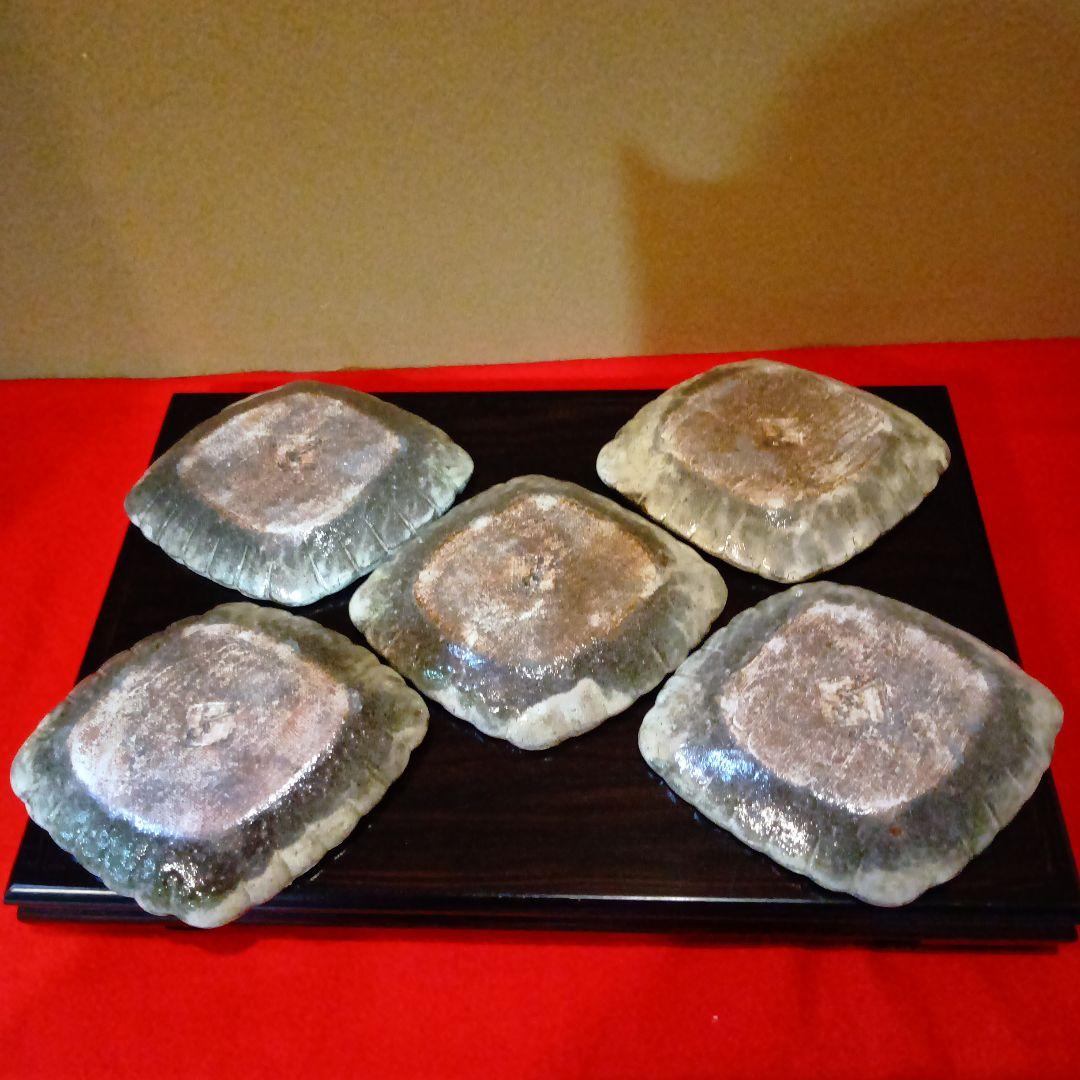 波形の縁取りの陶器皿☆5枚セット☆美品です