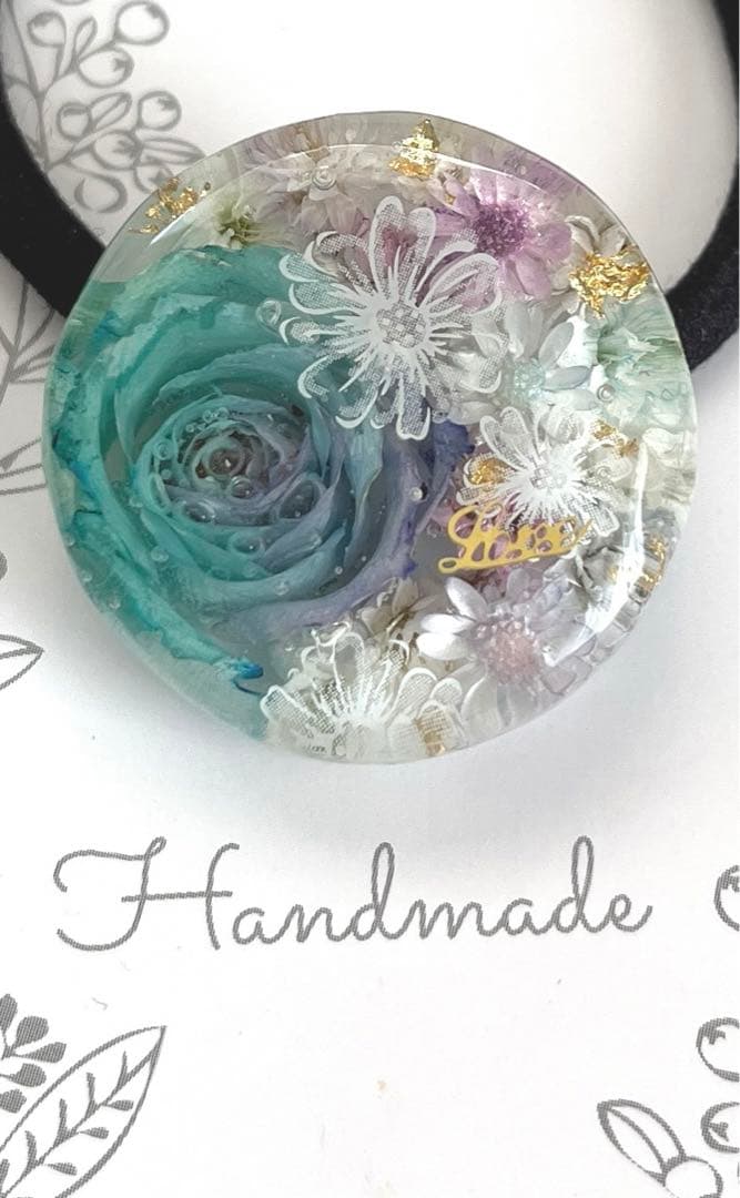 No.141】向日葵・シェル レジン໒꒱·̩͙ヘアゴム 選べるパーツ