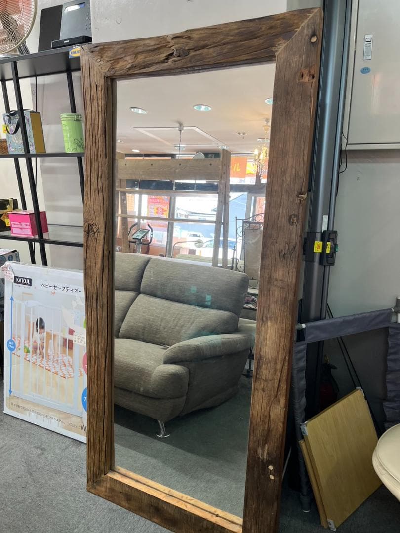 ジャーナルスタンダードファニチャー　大型ミラー　BREDA　MIRROR　天然木