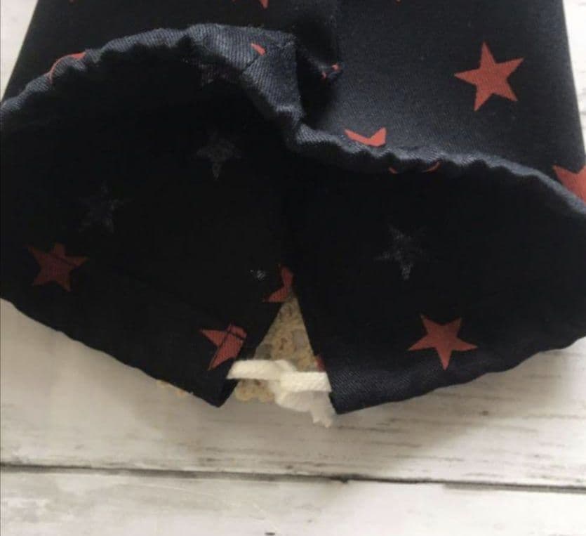 星柄　紺色　赤　 ハンドメイド　給食袋　コップ袋　巾着　入園入学準備