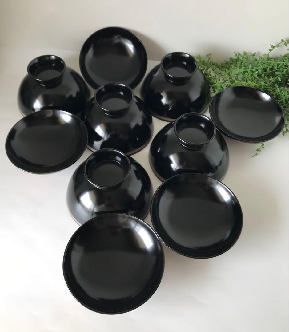 稀少　色絵柄　能登輪島塗 蒔絵 木製　蓋付椀 煮物椀　吸物椀　5客セット　共箱