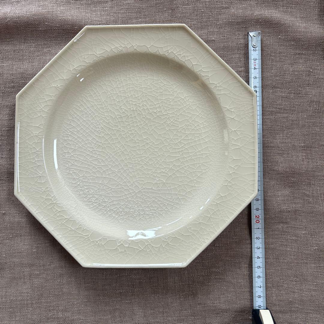 新品　石川隆児　八角皿　大2枚　貫入 オクタゴナルプレート