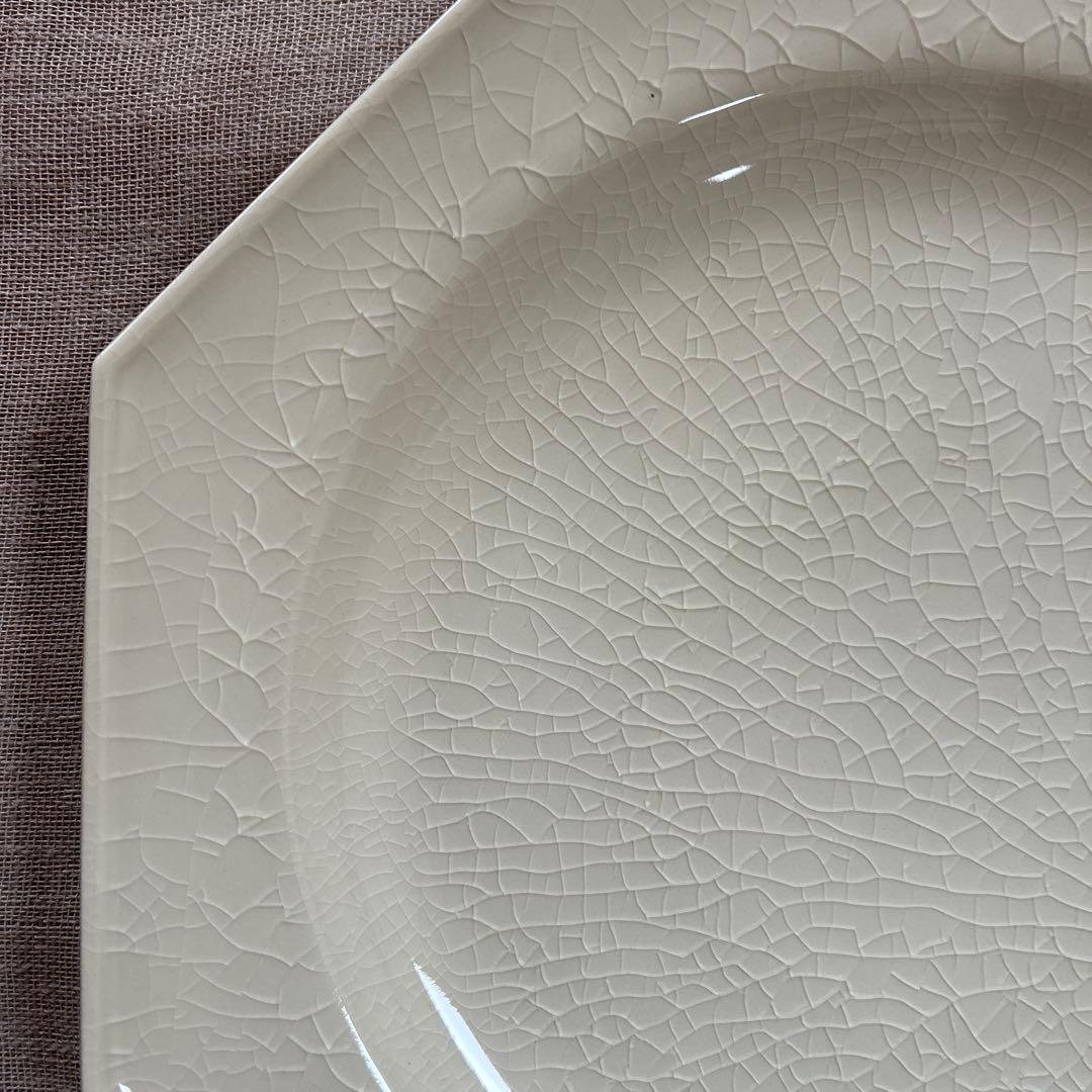 新品　石川隆児　八角皿　大2枚　貫入 オクタゴナルプレート