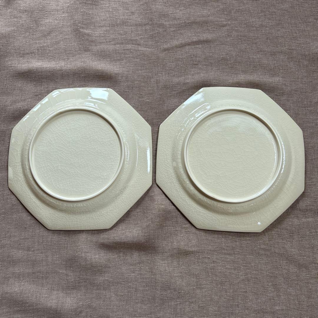 新品　石川隆児　八角皿　大2枚　貫入 オクタゴナルプレート