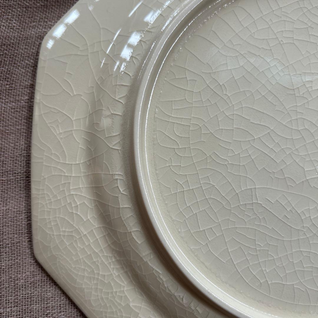 新品　石川隆児　八角皿　大2枚　貫入 オクタゴナルプレート