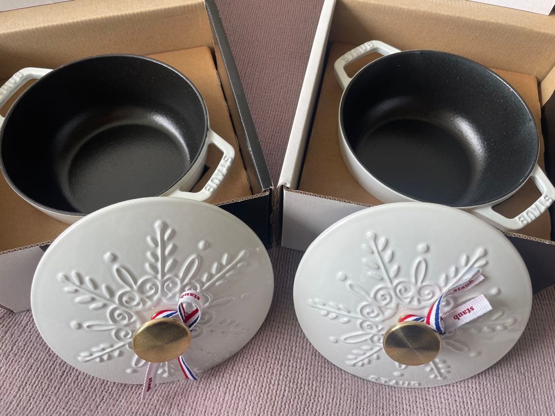 STAUB 雪の結晶模様 両手鍋 ワナベ16cm