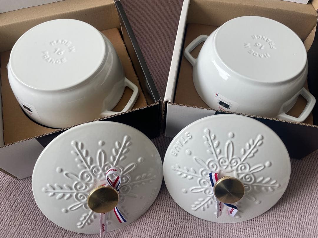 STAUB 雪の結晶模様 両手鍋 ワナベ16cm