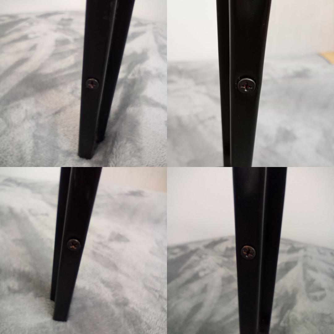 昭和レトロ ガラス アイアンフレーム ローテーブル 網棚付き ブラック 黒