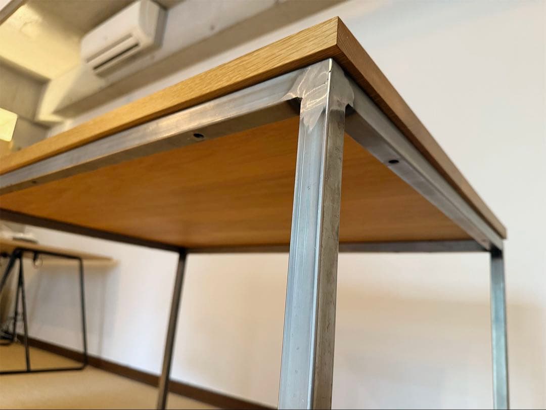 美品　toolbox デスク　完成品　ホワイトオーク　角パイプフレーム脚