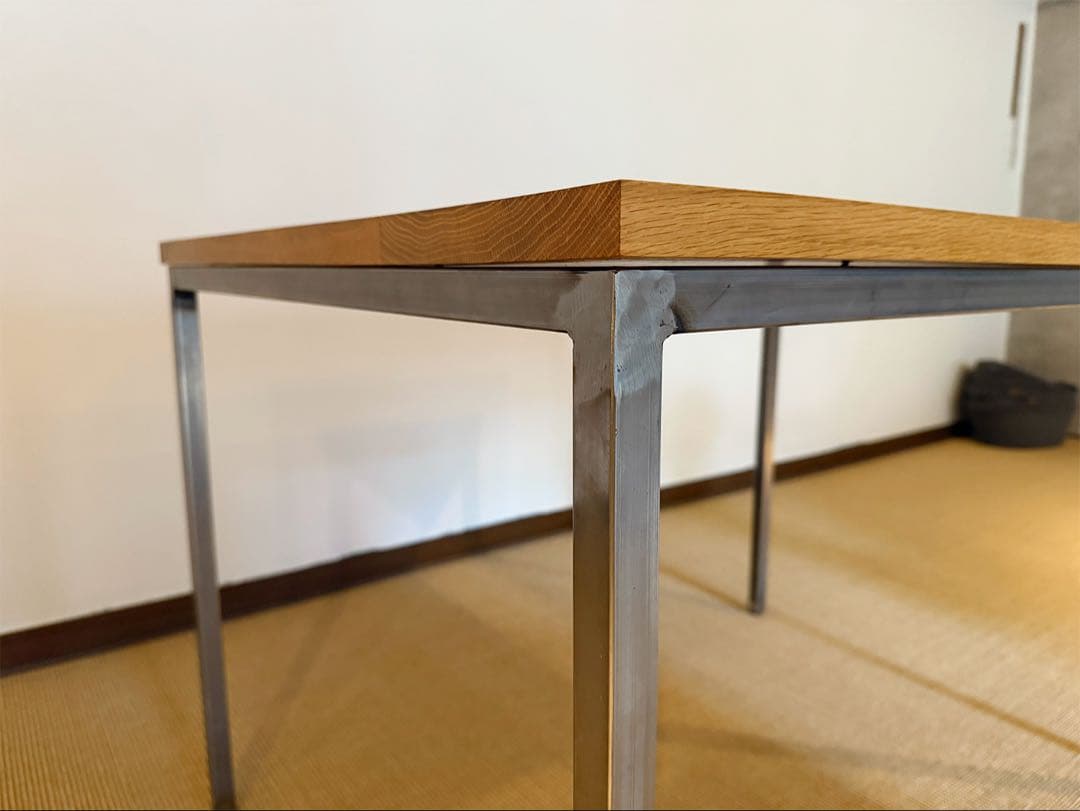 美品　toolbox デスク　完成品　ホワイトオーク　角パイプフレーム脚