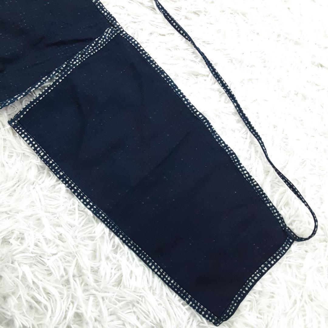 美品◎45rpm 45R 腰巻エプロン デニムエプロン 藍染め 総柄 日本製