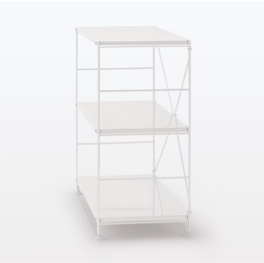 無印良品　スチールユニットシェルフ・スチール棚セット・ワイド・小