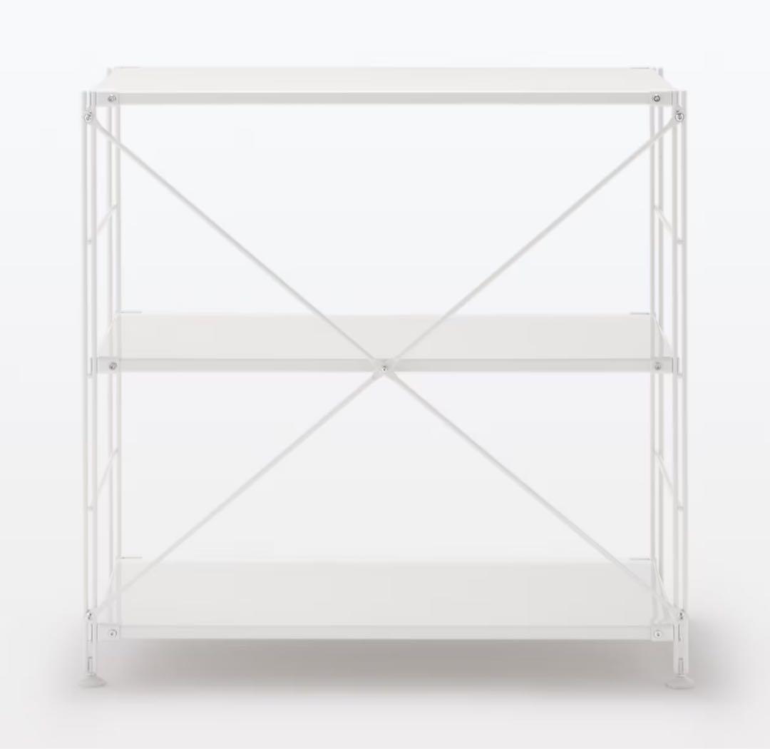 無印良品　スチールユニットシェルフ・スチール棚セット・ワイド・小