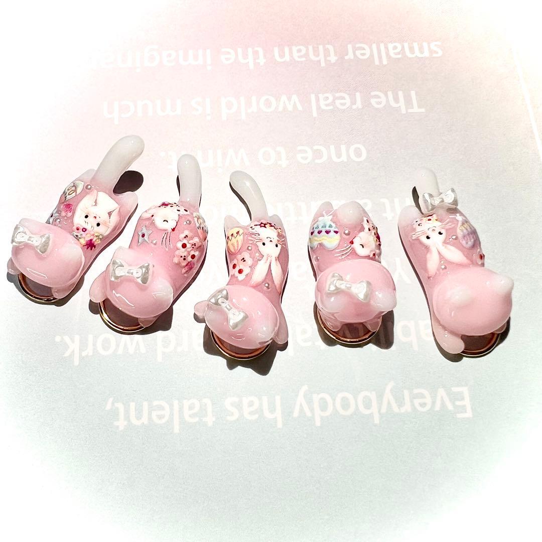 イースター　うさぎ　猫　５個セット