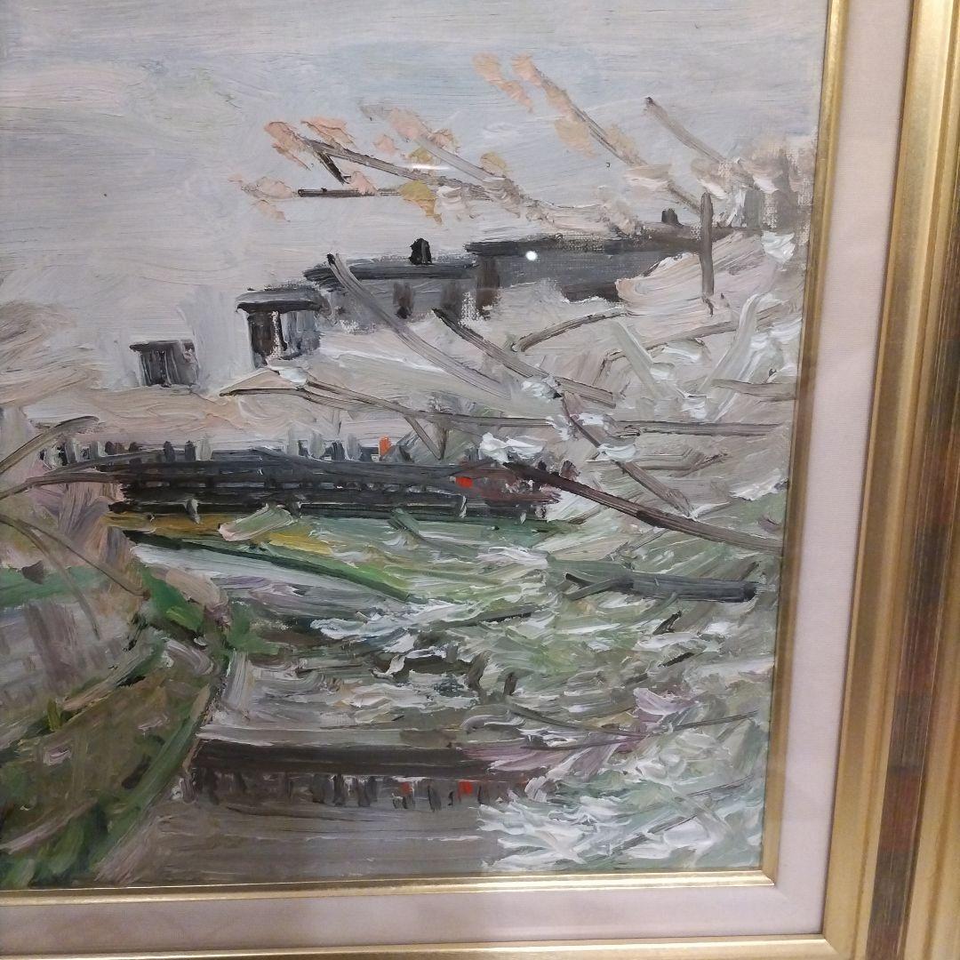 堀太郎 油絵 名古屋桜の名所『山崎川』 風景画 - メルカリ