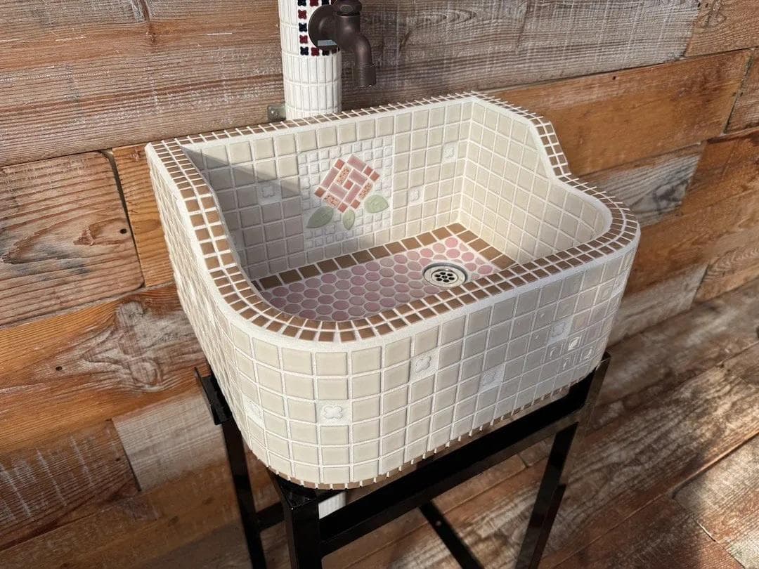 作善堂タイルシンク流し台　美濃焼タイルシンク　タイル流し　ＸＳサイズ　5010