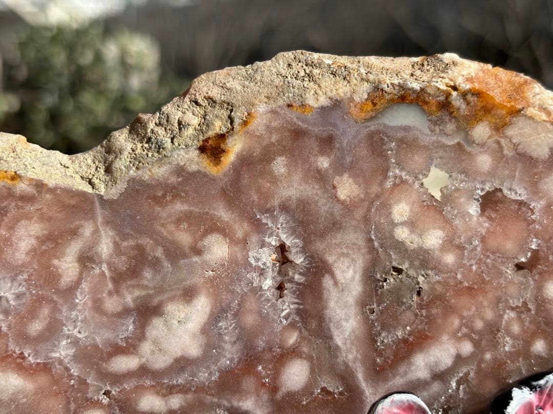 【恋愛運】MR98ピンクアメジスト・桜瑪瑙⭐️プレート大⭐️ジオード⭐️玄関・台座