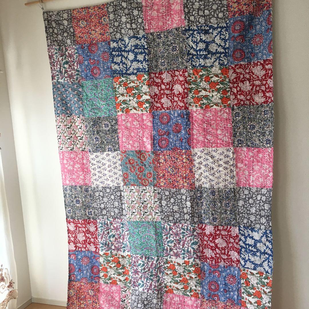 ブロックプリント パッチワーク カンタキルト - メルカリ