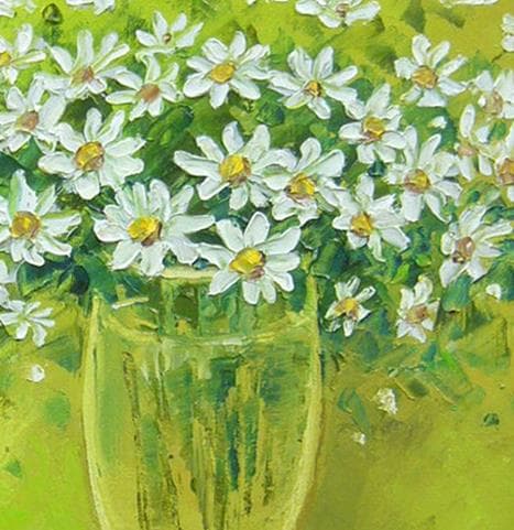 絵画 油絵 青木今陽 肉筆油絵 白い花 F4 - メルカリ