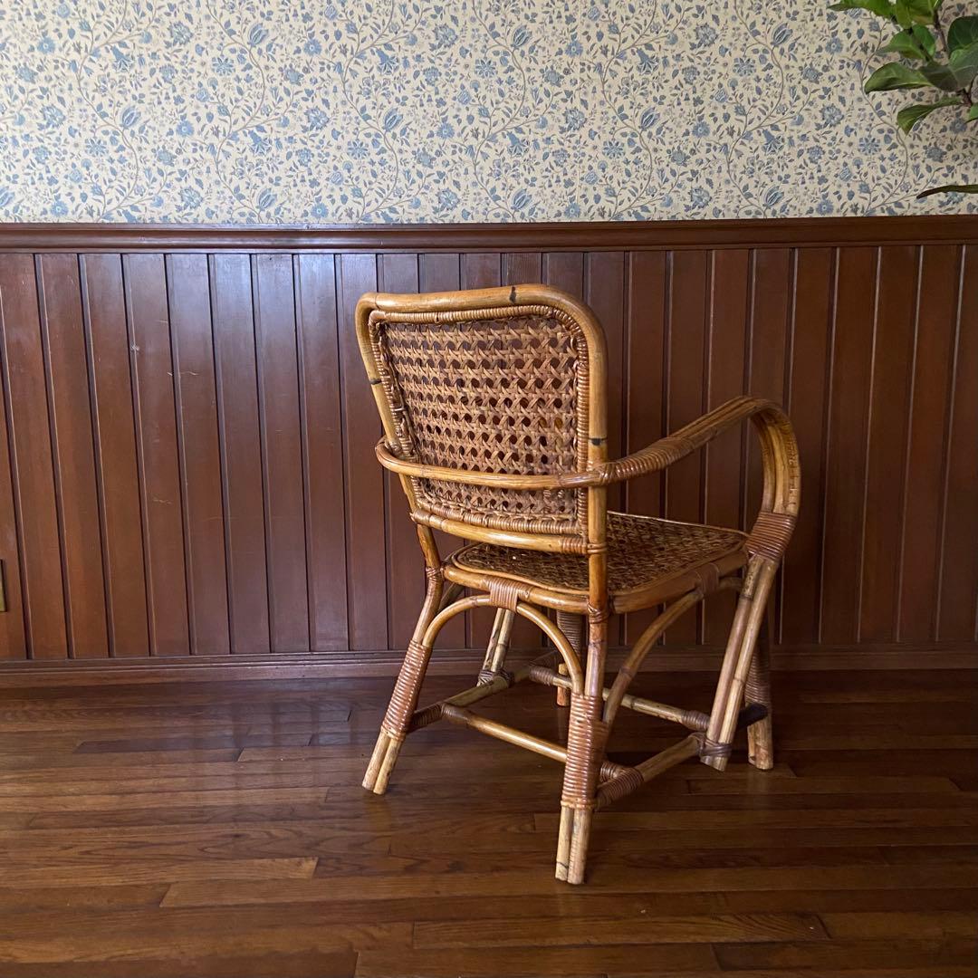 オールド ラタン チェア　ビンテージチェア　アンティークラタン　籐椅子