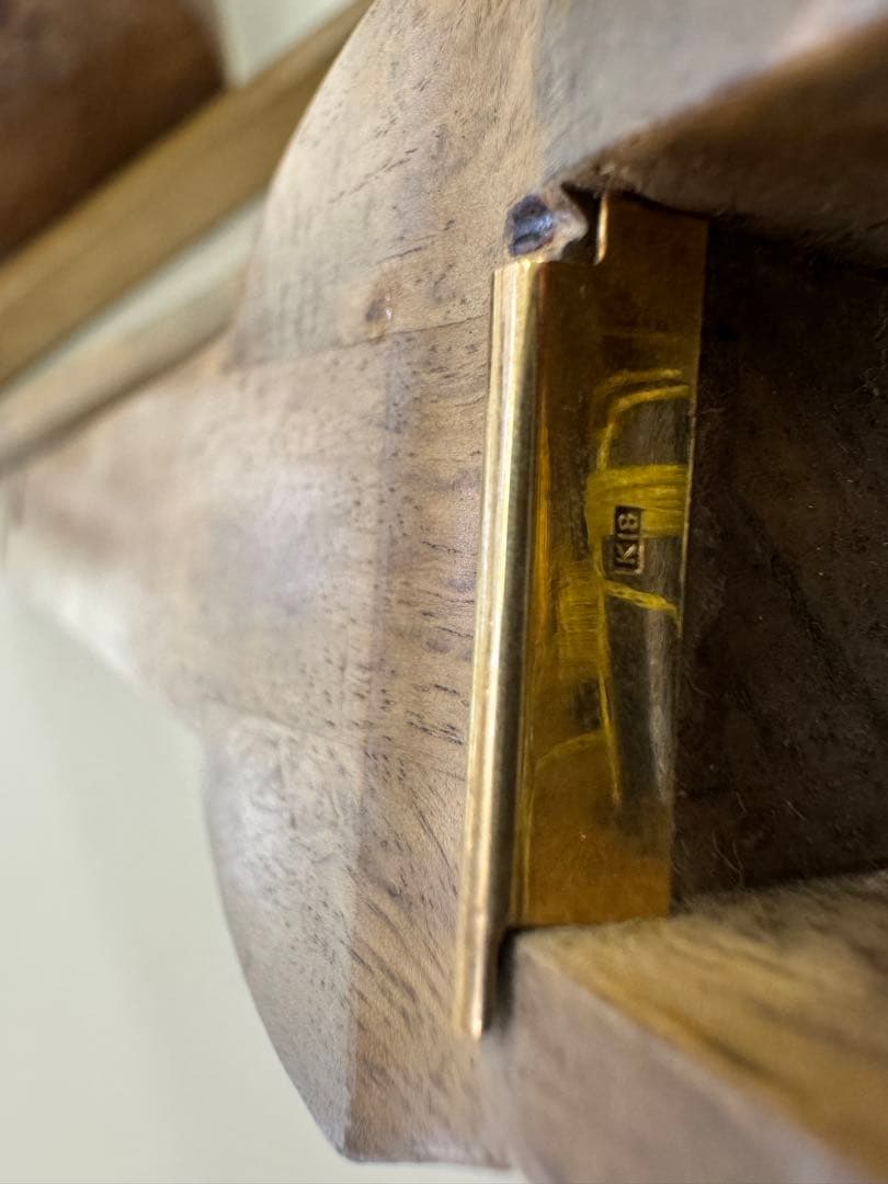 高級三味線　k18 高級糸巻き　皮破れ