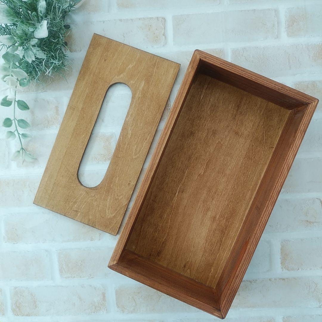 木製ボックスティッシュケース  ハンドメイド  008